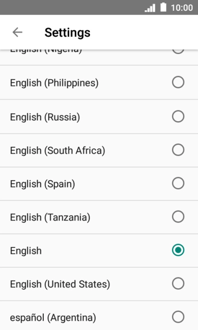 Press the required language and follow the instructions on the screen to change language.