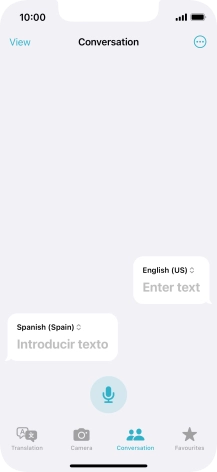 Press the microphone icon and say the required word or sentence.