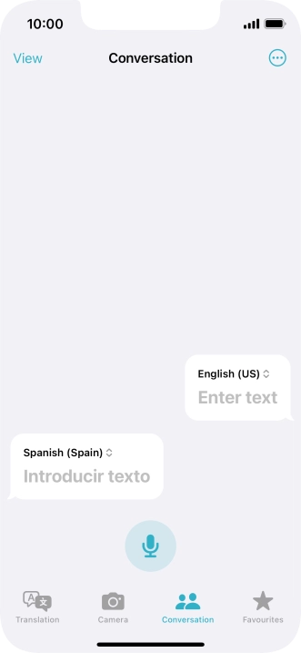 Press the microphone icon and say the required word or sentence.