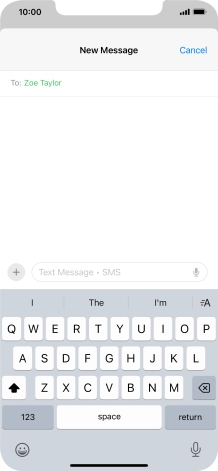 Press the microphone icon and say the required text.