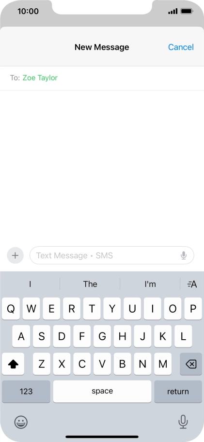 Press the microphone icon and say the required text.