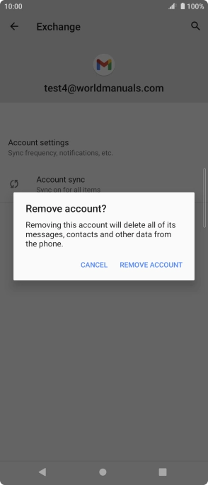 Press REMOVE ACCOUNT.