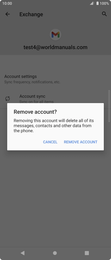 Press REMOVE ACCOUNT.