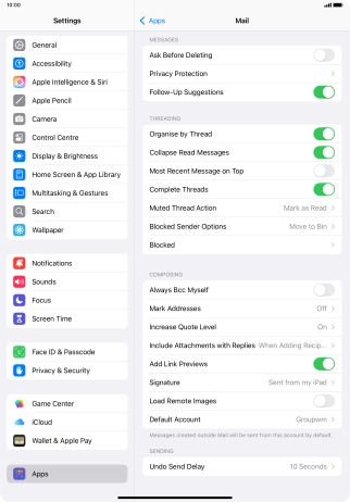 Press Default Account.