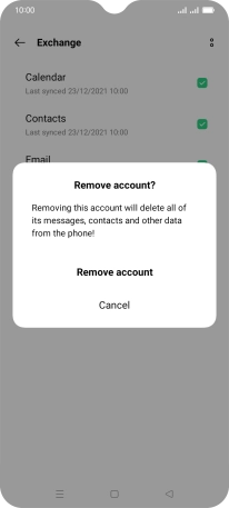 Press Remove account. Press Remove account.