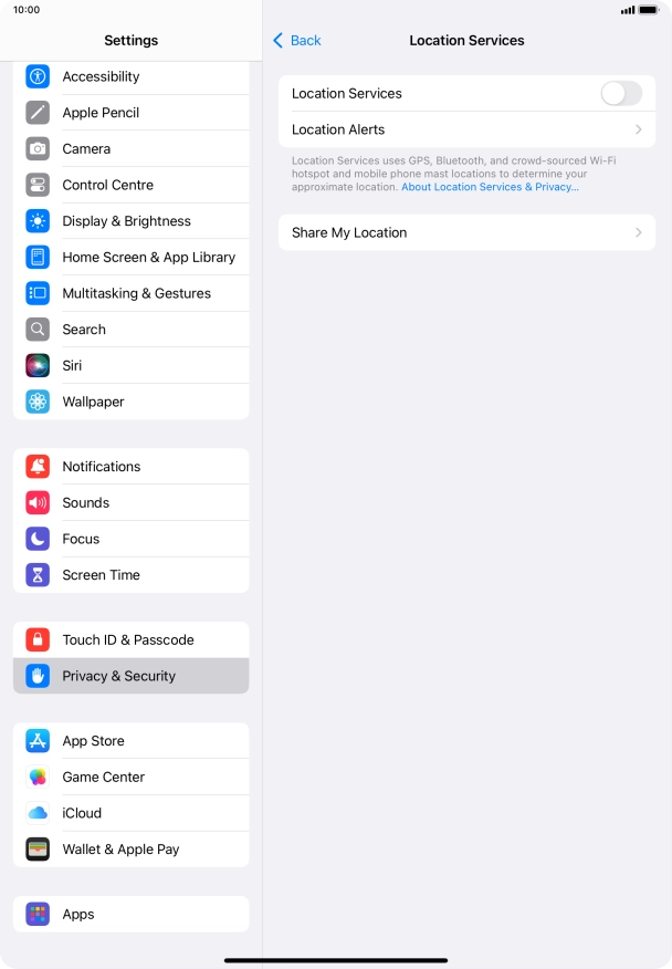 Press the indicator next to Press the indicator next to