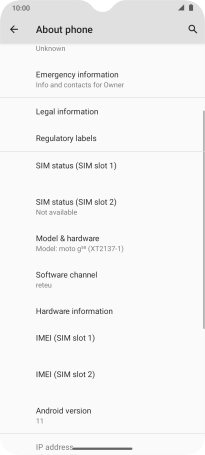 Your phone's software version is displayed below Android version.