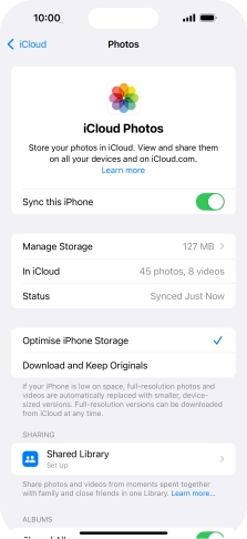 Press the indicator next to 