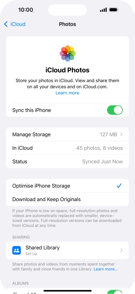 Press the indicator next to 