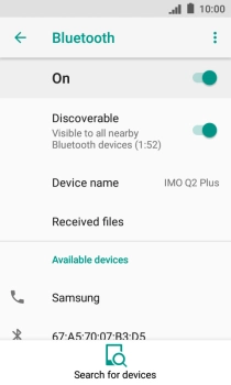 Press the required Bluetooth device and follow the instructions on the screen to pair the device with your phone.