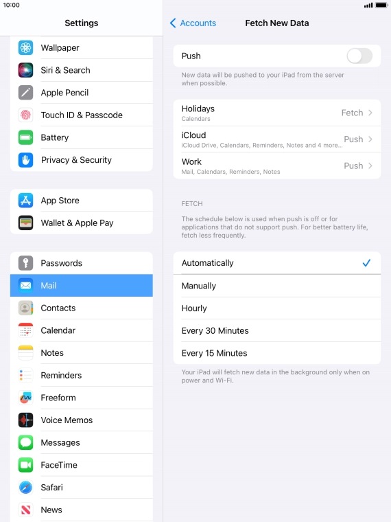 If you turn off the function, press the required setting.