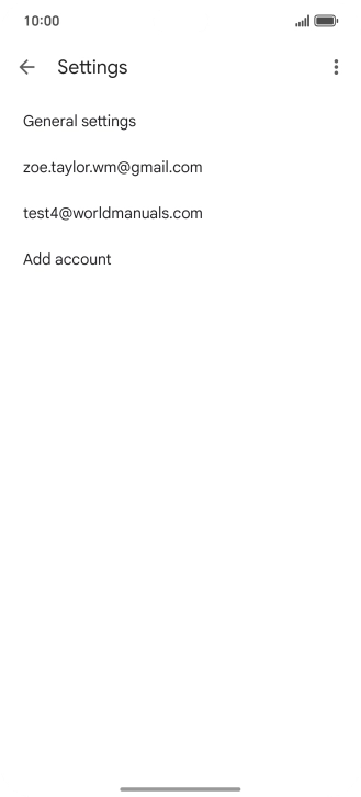 Press the required email account. Press the required email account.