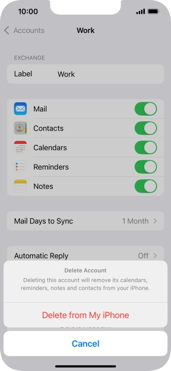 Press Delete from My iPhone. Press Delete from My iPhone.
