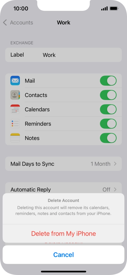 Press Delete from My iPhone. Press Delete from My iPhone.