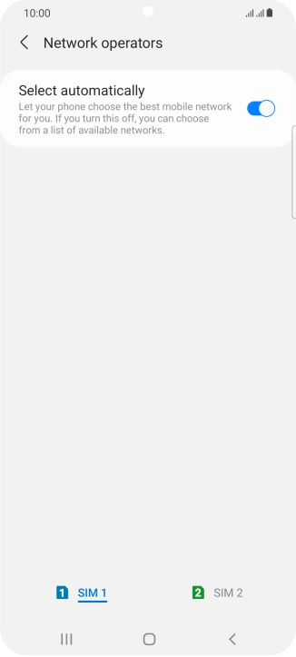 Press the required SIM.