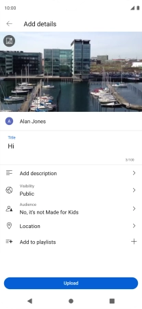 Key in the required text and press Upload.