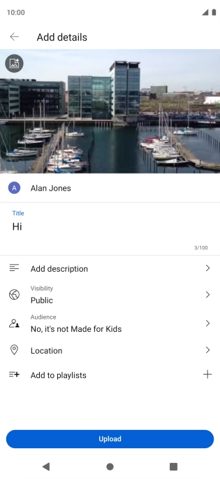 Key in the required text and press Upload.