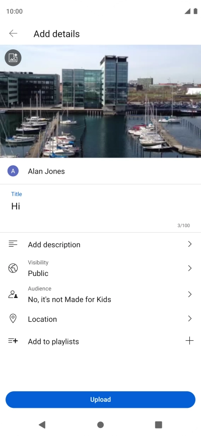 Key in the required text and press Upload.