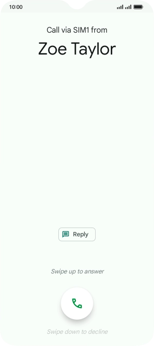 Press the accept call icon.