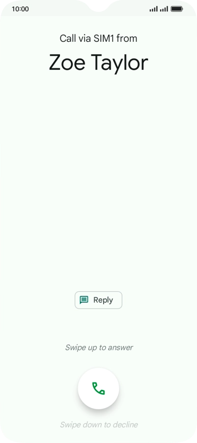 Press the accept call icon.