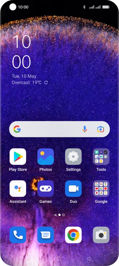 The Bluetooth icon shows that Bluetooth is turned on.