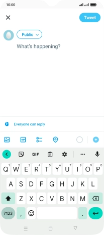 Press the text input field.