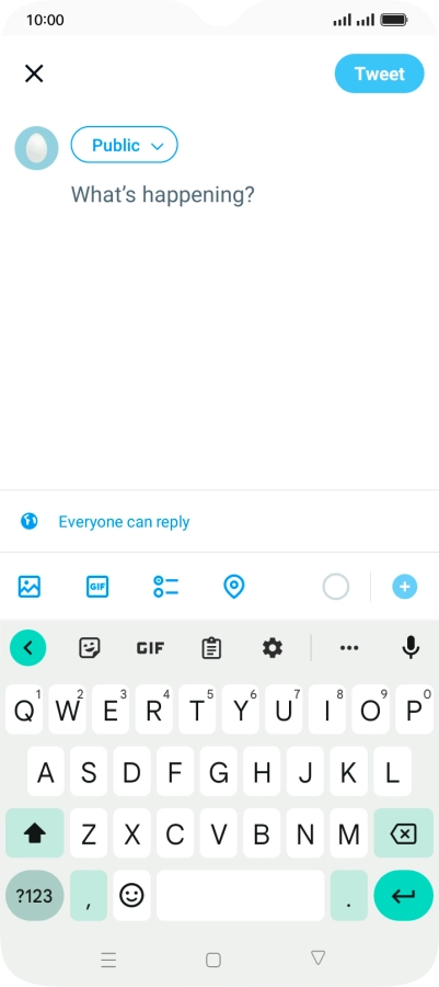 Press the text input field.