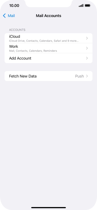 Press the required email account.