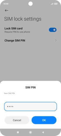 Key in a new four-digit PIN and press OK.