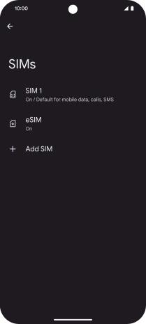 Press the required eSIM. Press the required eSIM.