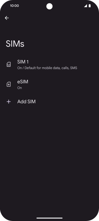 Press the required eSIM. Press the required eSIM.