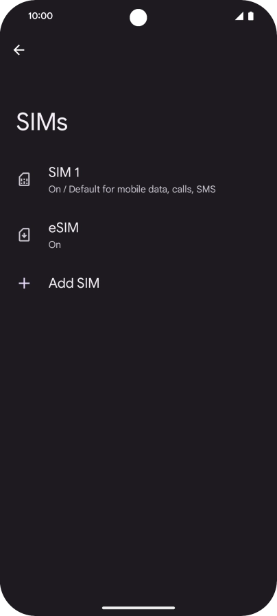 Press the required eSIM. Press the required eSIM.