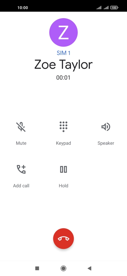 Press the end call icon.