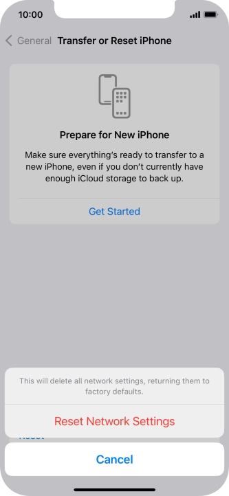 Press Reset Network Settings.