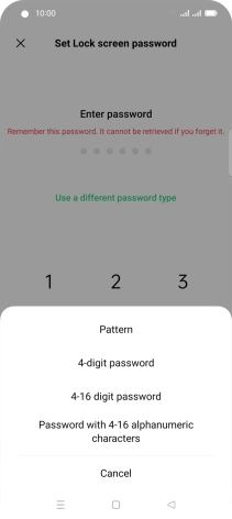Press the required phone lock code and follow the instructions on the screen to create an additional phone lock code.