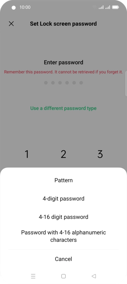 Press the required phone lock code and follow the instructions on the screen to create an additional phone lock code.