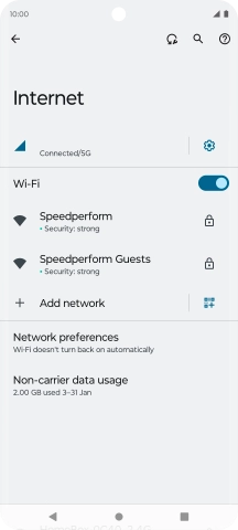 Press the required Wi-Fi network.