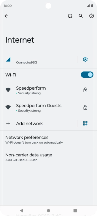 Press the required Wi-Fi network.