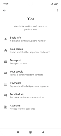Press Basic info and follow the instructions on the screen to select phone owner settings.