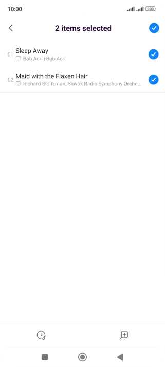 Press the required audio files  to select them.