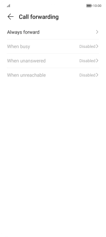 Press the required divert type. Press the required divert type.