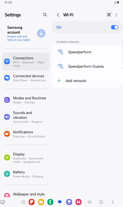 Press the menu icon.