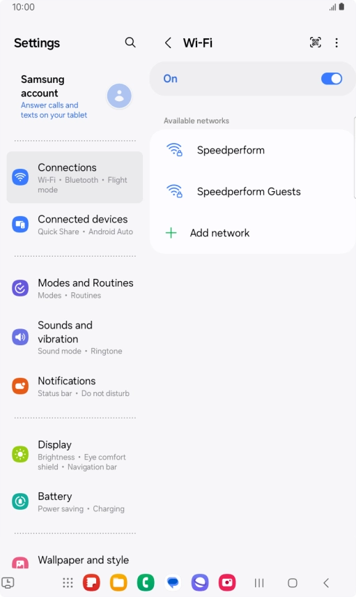 Press the menu icon.