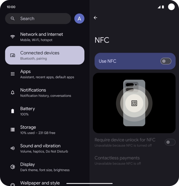 Press the indicator next to 