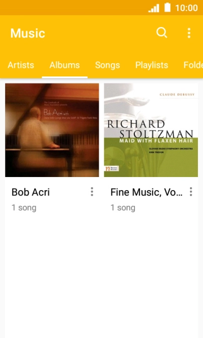 Press the required category and go to the required audio file.