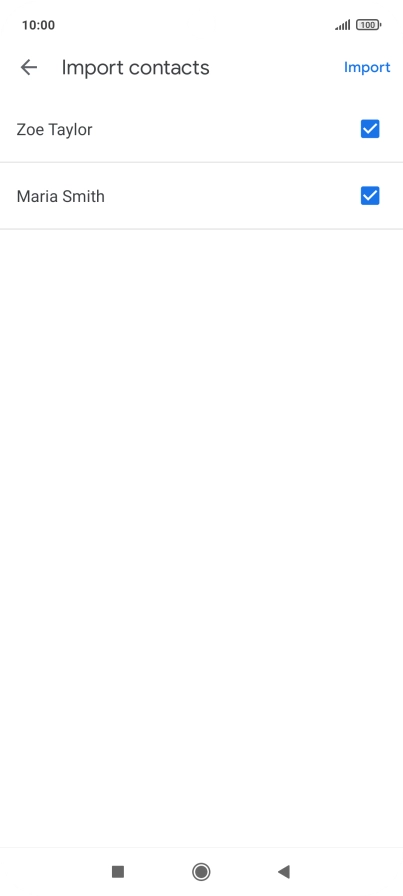 Press the fields next to the required contacts to select them.