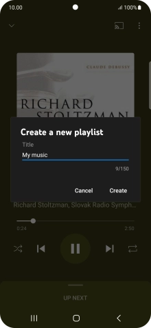 Key in a name for the playlist and press Create.