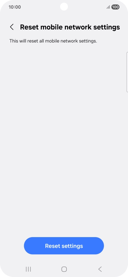 Press Reset settings. Press Reset settings.