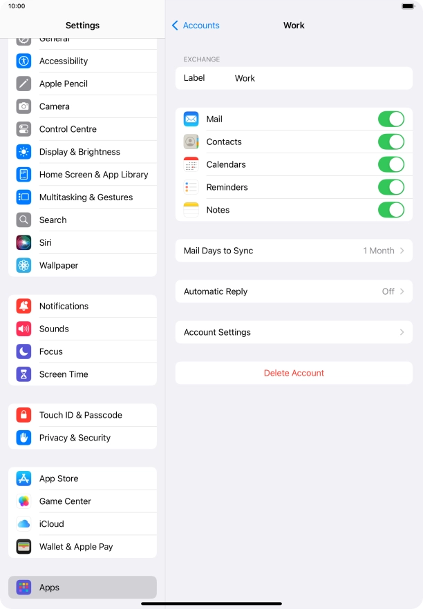 Press Delete Account.