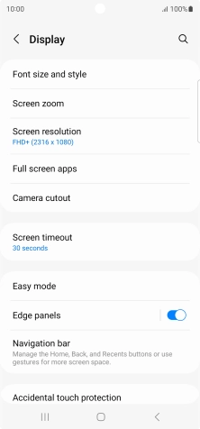 Press Screen timeout.